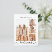 Be My Bridesmaid Photo Collageハート書 ポストカード (スタンド正面)