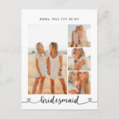 Be My Bridesmaid Photo Collageハート書 ポストカード (正面)