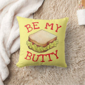 BE MY BUTTY English Chip Shop Sandwich UKグルメ クッション (ブランケット)