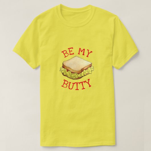 BE MY BUTTY English Chip Shop Sandwich UKグルメ Tシャツ (デザイン正面)