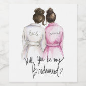 Be my...?Dk Br Bun Bride Dk Br Bun Maidワインラベル ワインラベル (シングルラベル)