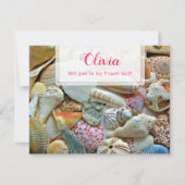 Be My Flower Girl Seashellsパーソナルノートカード 招待状 (正面)