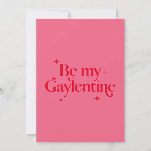 Be My Gaylentine Pink Red Sparkle Valentines Card シーズンカード (正面)