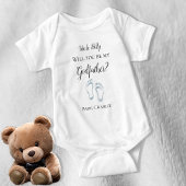 Be My Godfather Proposalベビー足 ベビーボディスーツ