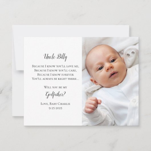Be My Godfather Proposal写真招待状 招待状 (正面)