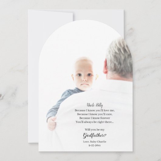 Be My Godfather Proposal Arch Photo 招待状 (正面)