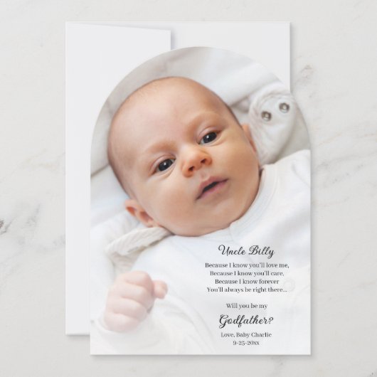 Be My Godfather Proposal Photo Arch 招待状 (正面)