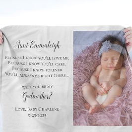 Be My Godmother Proposal写真招待状 フリースブランケット