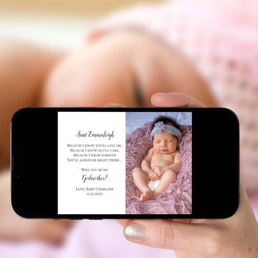 Be My Godmother Proposal写真招待状 招待状