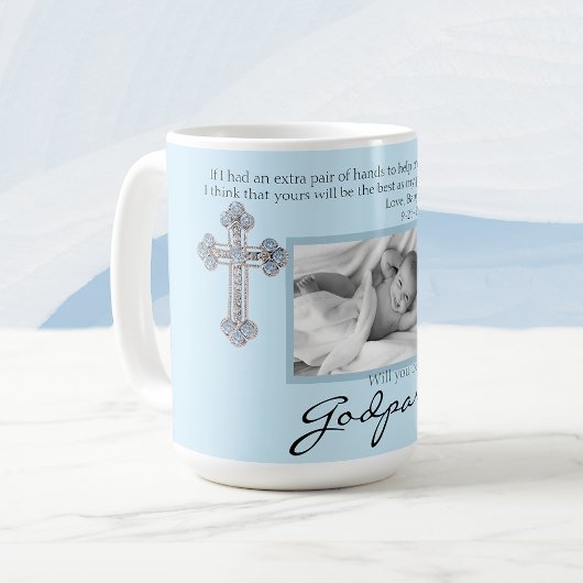Be My Godparents Proposal Blue Memorial Photo コーヒーマグカップ