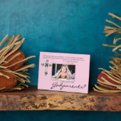 Be My Godparents Proposal Pink Memorial Photo フォトプラーク (側面)