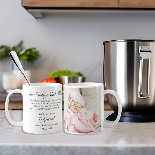 Be My Godparents Thank You Photo コーヒーマグカップ