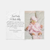 Be My Godparents Thank You Photo フリースブランケット (正面(横))