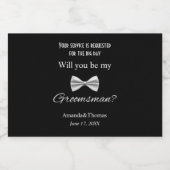 Be My Groomsman Bowプロポーショエレガントン花婿介添人 スパークリングワインラベル (シングルラベル)