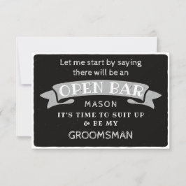 Be My Groomsman Card – オープンおもしろいバー サンキューカード