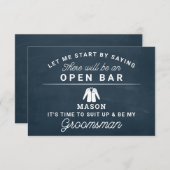 Be My Groomsman Card 素朴 - サンキューカード (正面/裏面)