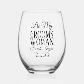 Be My Groomswoman Proposal Name結婚式の引き出物 ステムなしワイングラス (正面)