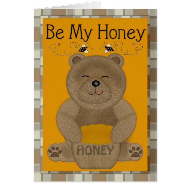 Be My Honey Boy Valentine's Day Greeting Card (正面)