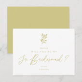 Be My Junior Bridesmaid Golden Effect Braches ポストカード (正面/裏面)