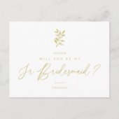 Be My Junior Bridesmaid Golden Effect Braches ポストカード (正面)