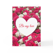 Be My Love -バラのベッドValentine's Day Card