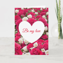 Be My Love -バラのベッドValentine's Day Card シーズンカード