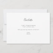 Be My Matron of Honor写真提案書 招待状 (裏面)