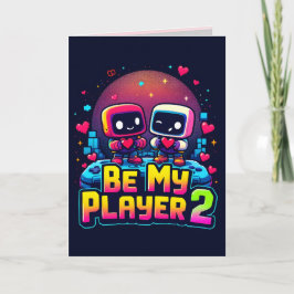 Be My Player 2 Greeting Card – Cute Gamer Love カード