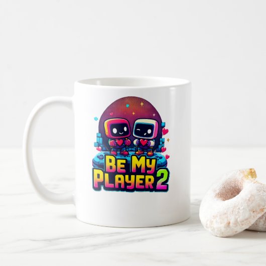 Be My Player 2 Mug – Gamer Couple Gift コーヒーマグカップ (ドーナツ)