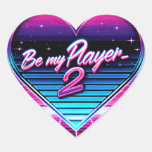 Be My Player 2 Retrowave Valentine's Dayステッカー
