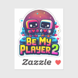 Be My Player 2 Sticker – Retro Love Pixel Art シール