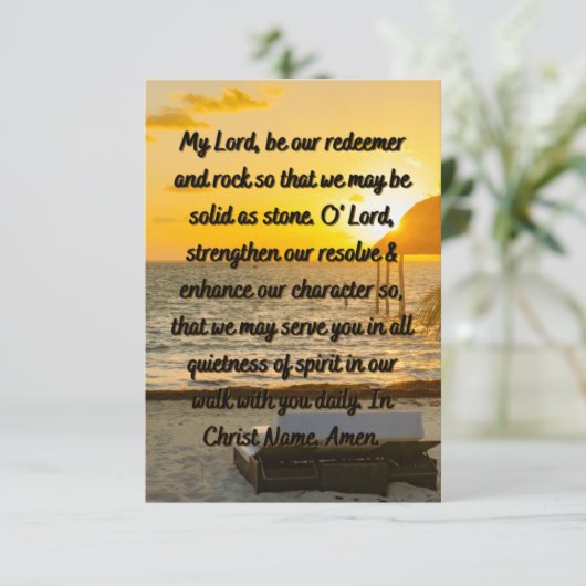 Be My Redeemer祈りの言葉フラットグリーティングカード カード (スタンド正面)
