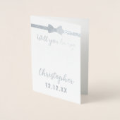 Be My Usher 結婚 Requestブライダルパーティ 箔カード (正面)