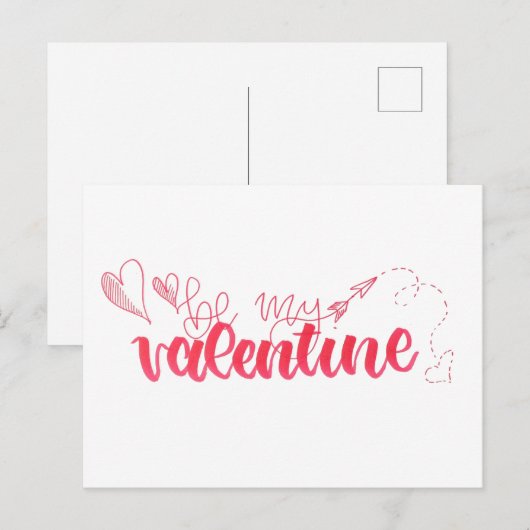 Be My Valentineカード ポストカード (正面/裏面)