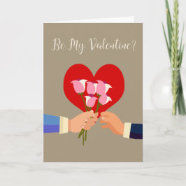 Be My Valentineゲイをテーマにしたバラとハート シーズンカード