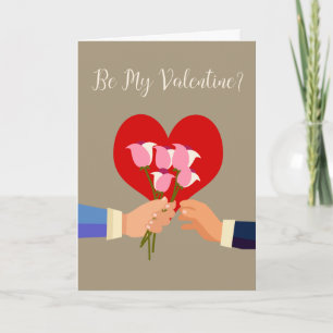 Be My Valentineゲイをテーマにしたバラとハート シーズンカード
