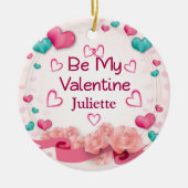 Be My Valentineセラパーソナライズされたミックオーナメント セラミックオーナメント (正面)