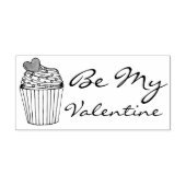 Be My Valentineハートカップケーキバレンタインデー ラバースタンプ (インプリント)