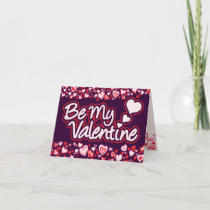 Be My Valentineハート赤ピンク紫 シーズンカード