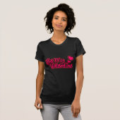 Be My Valentineピンク茶色のグラフィック女性のT型 Tシャツ (正面フル)