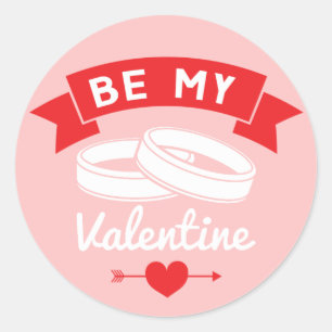 Be My Valentineリングや輪 ラウンドシール