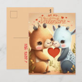 Be my Valentine磁気招待状 ポストカード (正面/裏面)