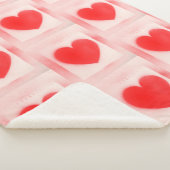 Be my Valentine赤いハートノートノートブックの愛ハート シェルパブランケット (3/4)