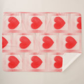 Be my Valentine赤いハートノートノートブックの愛ハート シェルパブランケット (正面(横))