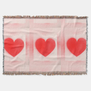 Be my Valentine赤いハートノートノートブックの愛ハート スローブランケット
