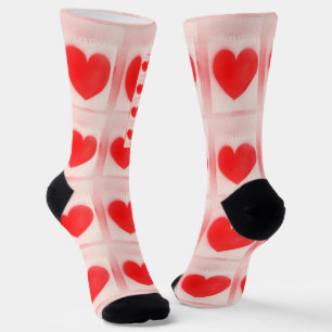 Be my Valentine赤いハート ソックス