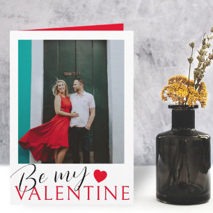 Be My Valentine赤いハート&写真 カード