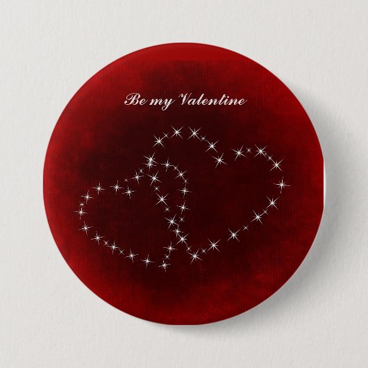 Be my Valentine赤いハート 缶バッジ (正面)