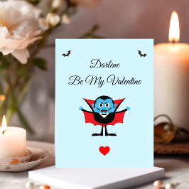 Be My Valentine おもしろい Cartoon Vampireこうもり名 ポストカード