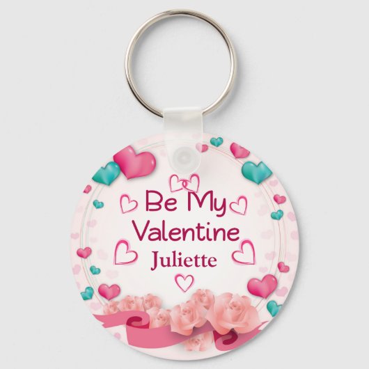 Be My Valentine パーソナライズされた Keychain キーホルダー (正面)